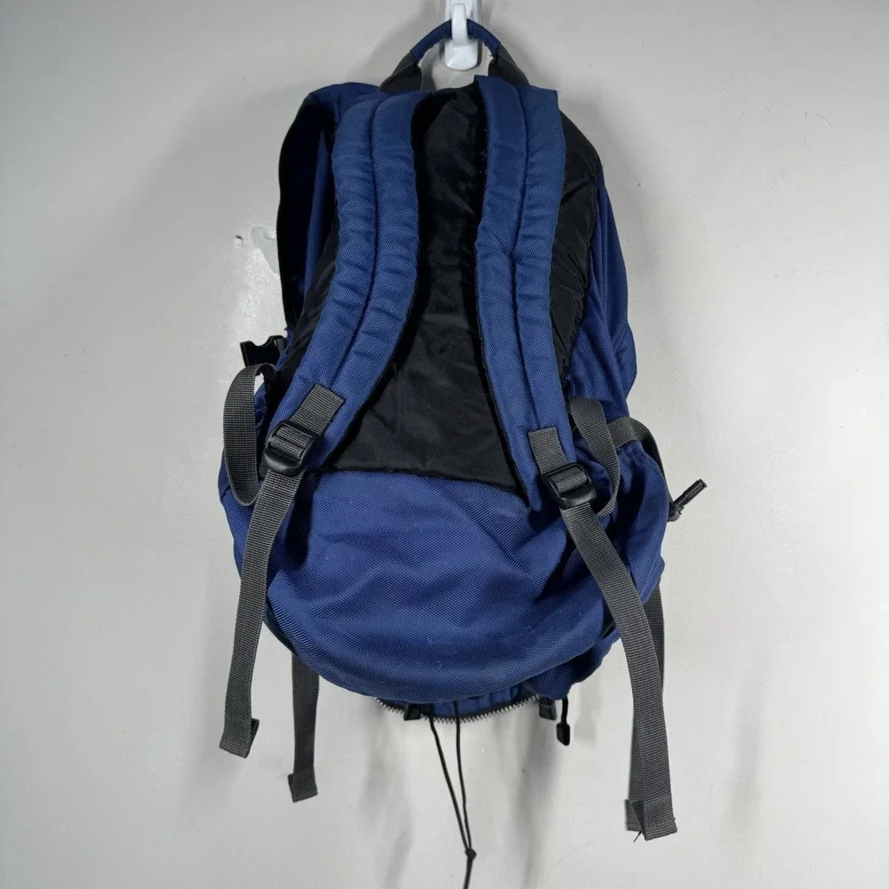 Eddie Bauer Vtg Y2K Blue Nylon Rucksack Camping Outdoor Hiking Backpack 17
